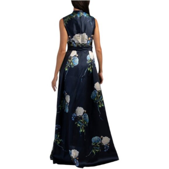 RENE BY RENE RUIZ Sleeveless Floral Gown With Belt - Picture 3 of 4